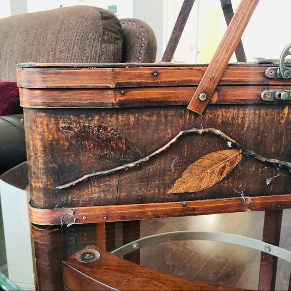 Vintage One of a Kind Wooden Box Basket - Picture 3 of 16